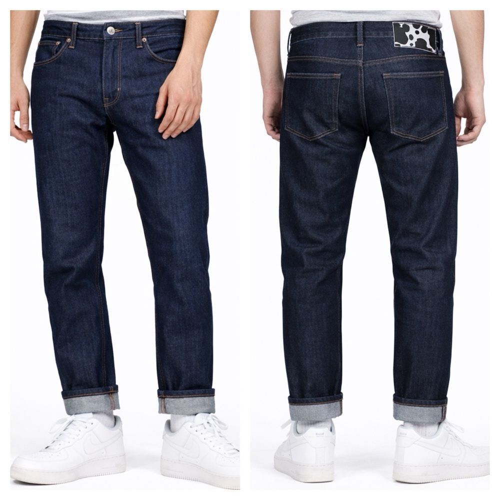 Naked & Famous Rare “Milk Selvedge” Super Guy Jeans Slim Taper – Made in Canada